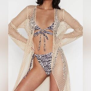 Nasty Gal Fishnet maxi kimono / cover up